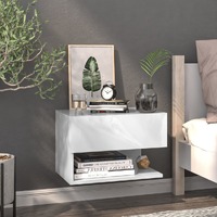  Wall-mounted Bedside Cabinet White