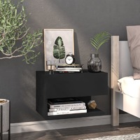  Wall-mounted Bedside Cabinet Black