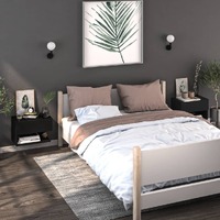  Wall-mounted Bedside Cabinets 2 pcs Black
