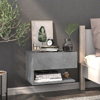  Wall-mounted Bedside Cabinet Concrete Grey