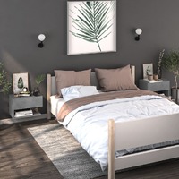  Wall-mounted Bedside Cabinets 2 pcs Concrete Grey