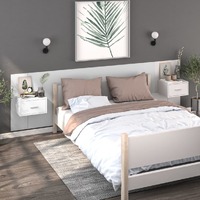 Wall-mounted Bedside Cabinets 2 pcs White