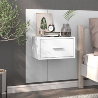 Wall-mounted Bedside Cabinet High Gloss White