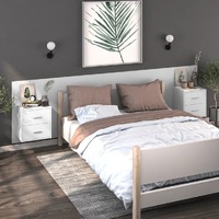  Wall-mounted Bedside Cabinets 2 pcs High Gloss White