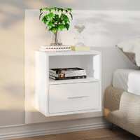  Wall-mounted Bedside Cabinet White