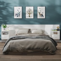  Wall-mounted Bedside Cabinets 2 pcs High Gloss White