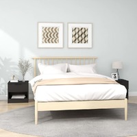  Bedside Cabinets 2 pcs Black Engineered Wood