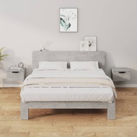  Wall-mounted Bedside Cabinets 2 pcs Concrete Grey 34x30x20 cm