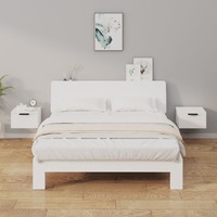  Wall-mounted Bedside Cabinets 2 pcs High Gloss White 34x30x20 cm