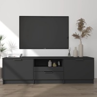  TV Cabinet Black 140x35x40 cm Engineered Wood