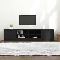  TV Cabinets 2 pcs Black 80x35x36.5 cm Engineered Wood