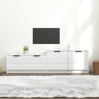  TV Cabinet High Gloss White 158.5x36x45 cm Engineered Wood