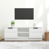  TV Cabinet High Gloss White 102x35x36.5 cm Engineered Wood