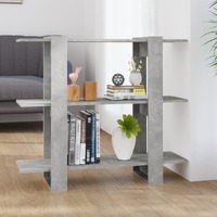  Book Cabinet/Room Divider Concrete Grey 100x30x87 cm