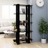  Book Cabinet/Room Divider Black 80x30x160 cm Engineered Wood