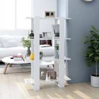  Book Cabinet/Room Divider High Gloss White 80x30x123.5 cm
