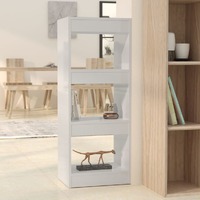  Book Cabinet/Room Divider High Gloss White 40x30x103 cm Engineered Wood