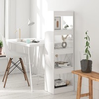  Book Cabinet/Room Divider High Gloss White 40x30x135 cm