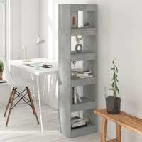  Book Cabinet/Room Divider Concrete Grey 40x30x166 cm