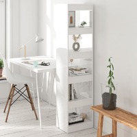  Book Cabinet/Room Divider High Gloss White 40x30x166 cm