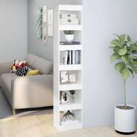  Book Cabinet/Room Divider High Gloss White 40x30x198 cm