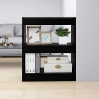  Book Cabinet/Room Divider Black 60x30x72 cm