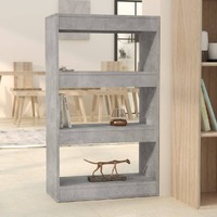  Book Cabinet/Room Divider Concrete Grey 60x30x103 cm Engineered Wood