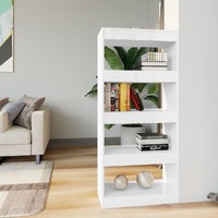  Book Cabinet/Room Divider High Gloss White 60x30x135 cm Engineered Wood