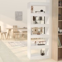  Book Cabinet/Room Divider White 60x30x166 cm Engineered Wood