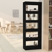  Book Cabinet/Room Divider Black 60x30x166 cm Engineered Wood
