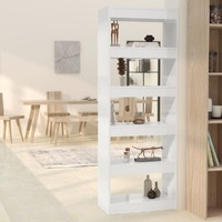  Book Cabinet/Room Divider High Gloss White 60x30x166 cm Engineered Wood