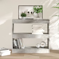  Book Cabinet/Room Divider Concrete Grey 80x30x72 cm