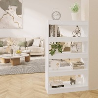  Book Cabinet/Room Divider High Gloss White 80x30x135 cm Engineered Wood