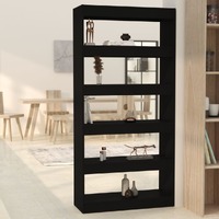  Book Cabinet/Room Divider Black 80x30x166 cm Engineered Wood