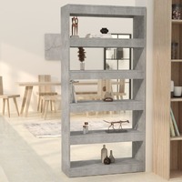  Book Cabinet/Room Divider Concrete Grey 80x30x166 cm Engineered Wood