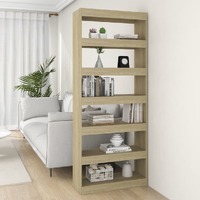  Book Cabinet/Room Divider Sonoma Oak 80x30x198 cm Engineered Wood