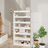  Book Cabinet/Room Divider High Gloss White 100x30x198 cm Engineered wood