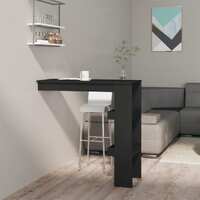  Wall Bar Table Black 102x45x103.5 cm Engineered Wood