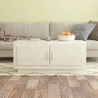  Coffee Table High Gloss White 102x50x45 cm Engineered Wood