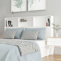  Headboard Cabinet White 160 cm