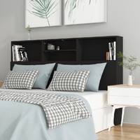 Headboard Cabinet Black 160 cm