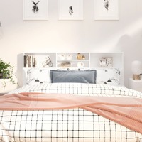  Headboard Cabinet White 180 cm