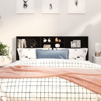  Headboard Cabinet Black 180 cm