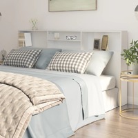  Headboard Cabinet White 200 cm
