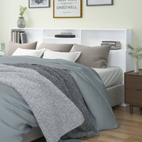  Headboard Cabinet White 220 cm