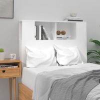  Headboard Cabinet High Gloss White 100 cm