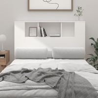  Headboard Cabinet White 120 cm