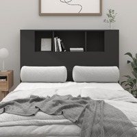  Headboard Cabinet Black 120 cm