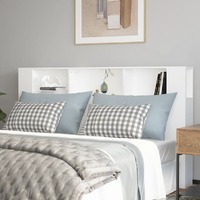  Headboard Cabinet White 180 cm