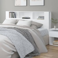  Headboard Cabinet White 200 cm